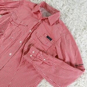 Columbia PFG Red Gingham Plaid Hiking Shirt Women's Long Sleeve Button Up XS